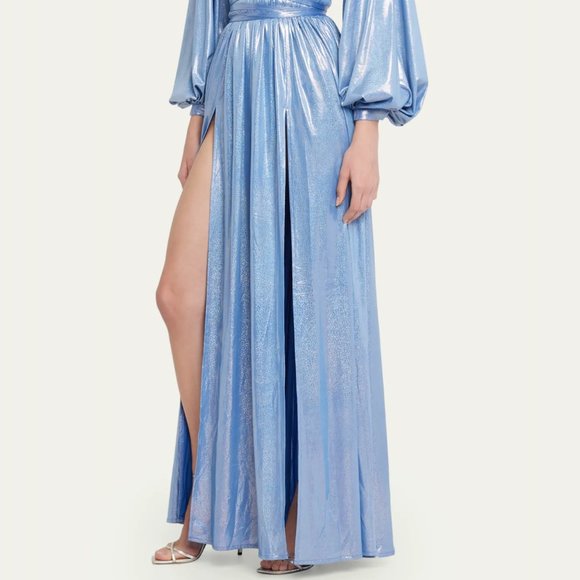 Bronx and Banco, Zoe Metallic Gown, Periwinkle, NWT, M - Picture 7 of 8